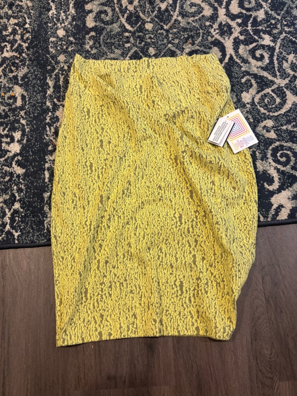 LuLaRoe Bright Yellow Textured Pencil Skirt
